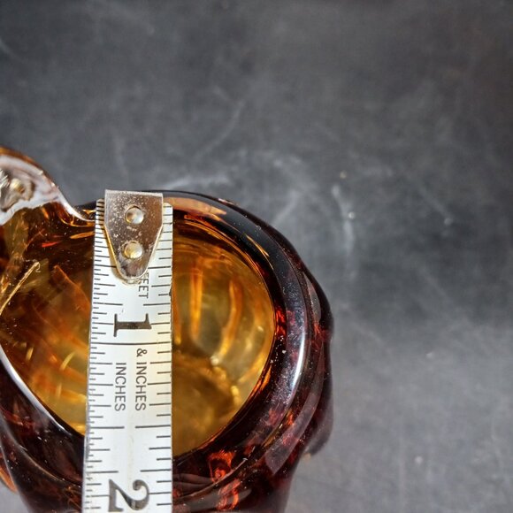 Vintage Swung Glass Vase Murano Style Amber - Picture 6 of 9